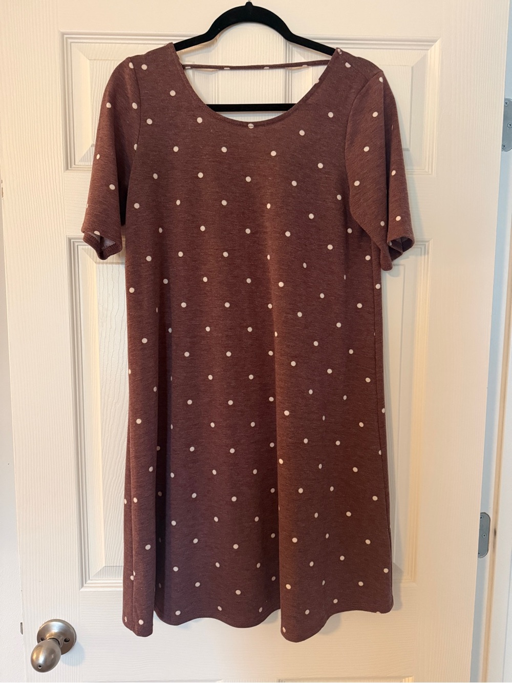Gilli Dusty Mauve Polka Dot A-Line Dress